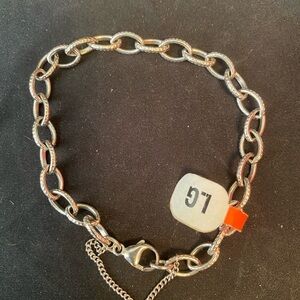 JAMES AVERY OVAL TWIST STERLING SILVER 925 NEW CHARM BRACELET 8 1/4" L LARGE